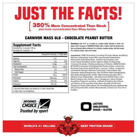 CARNIVOR MASS CHOCOLATE PEANUT BUTTER SUPPLEMENT FACTS 13ce3a8c aeba 455c 8ded c4adae990674 1500x