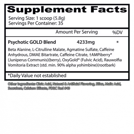 Psychotic Gold Supplement Panel