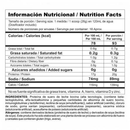 tabla nutricional bipro 1lb nutramerican pharma big